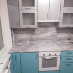 Серо-голубая угловая кухня - Мебельная фабрика Адалит